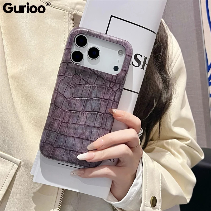 Apple Iphone 16 - Retro Imitation Crocodile Leather Pattern Phone